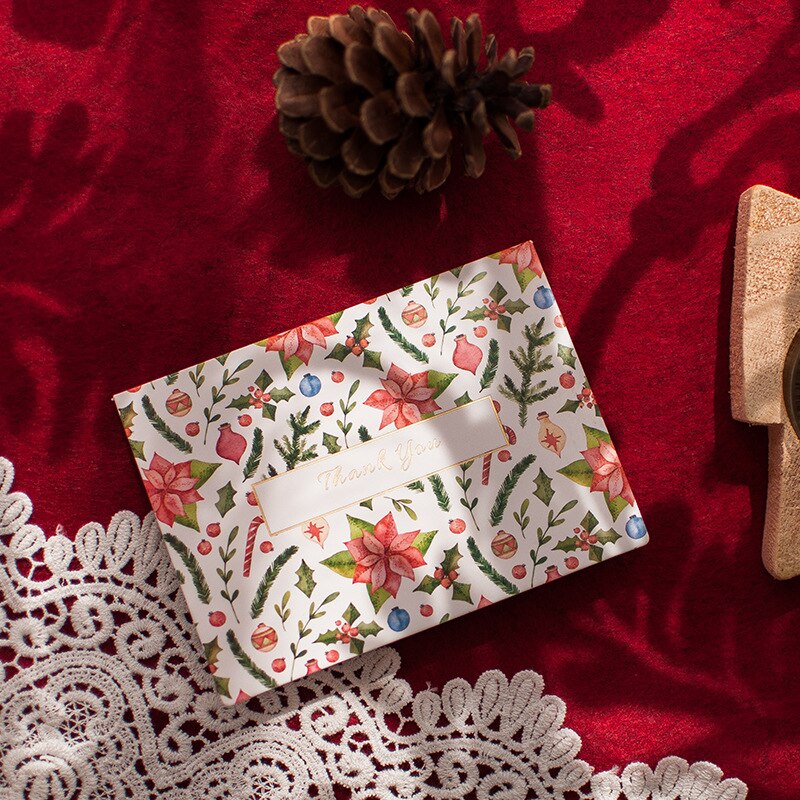 5 uds. Tarjetas de felicitación creativas de flores y plantas con adhesivo para sobres invitaciones para bodas, cumpleaños, , suministros de decoración