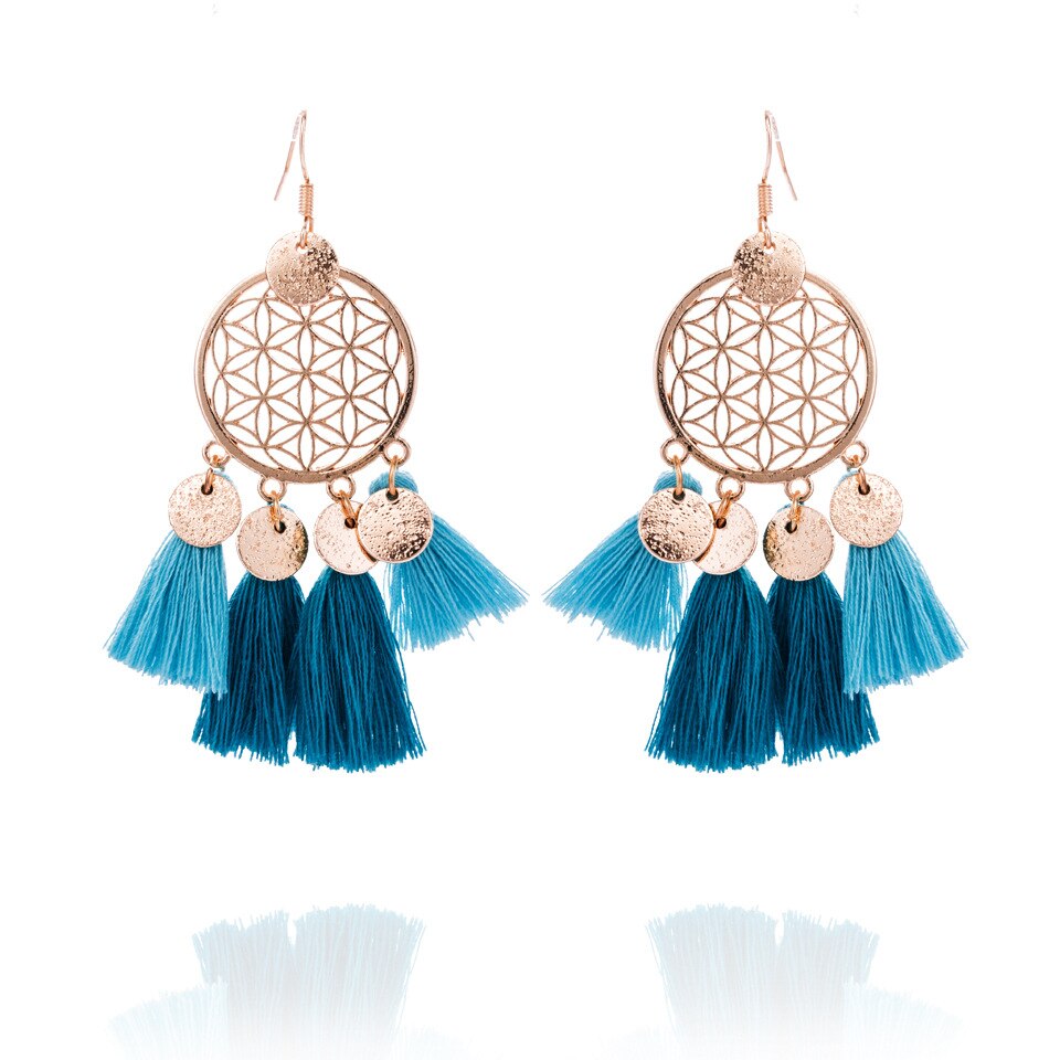 WANGAIYAO2020 Kwastje Oorbellen Dream Catcher Sequin Oorbellen Vrouwen