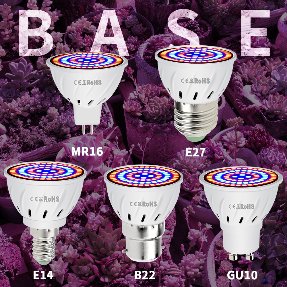 48 60 lysdioder  e27 vokse led plantedyrkningslampe  e14 220v phyto lampe  mr16 led vækstlys  gu10 fuldt spektrum  b22 indendørs vokseteltboks