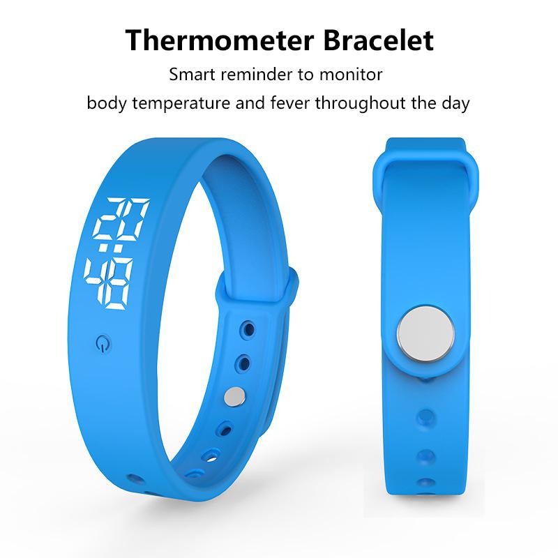 Hobbylane  v9 smart temperaturmätning armband vattentät intelligent vibrationspåminnelse övervakning av kroppstemperatur timer