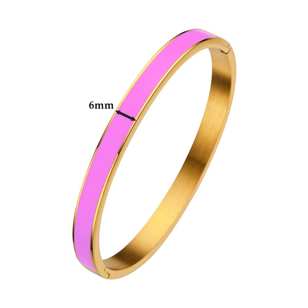G & D Luxe Kleurrijke Oranje Enamel Bangles Armbanden Voor Vrouwen Party Bangles Originele Roestvrij Stalen Sieraden: Black Zinc Plated