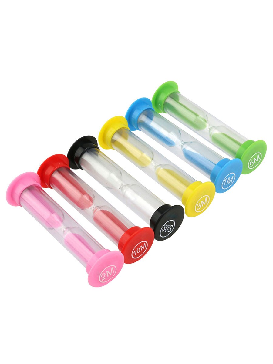 6pcs Kleurrijke Zandloper Zandloper Zand Klok Timers Creatieve Kinderen Speelgoed Vroege Onderwijs Speelgoed Voor Kinderen (Willekeurige Kleur)