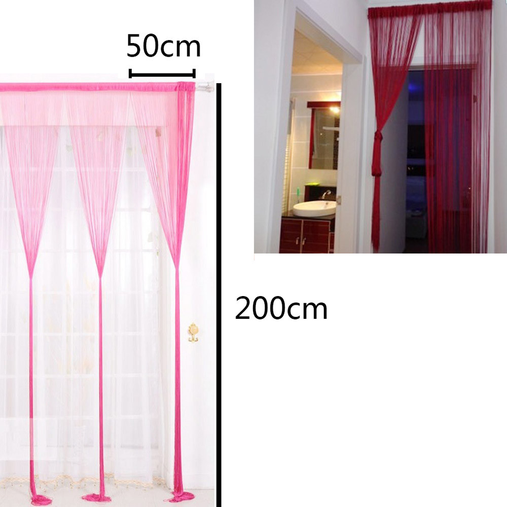 Straight curtain String Curtains Patio Net Fringe for Door Fly Screen Windows Divider Cut To Size
