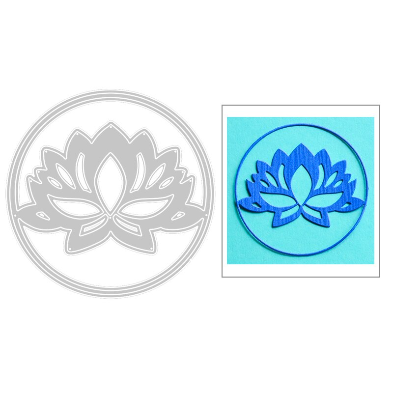 Round Frame Lotus Embossing Layering Metal Cutting Dies For DIY Layered Background Card Scrapbooking Making No Stamps: Dies 3