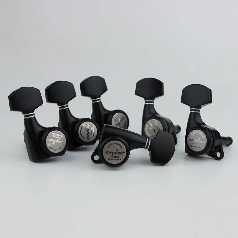 GUYKER BLACK Guitar Locking Tuners Electric Guitar Machine Heads Tuners Lock Guitar Tuning Pegs ( With packaging): 6R