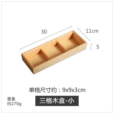 Plato de cocina de madera estilo japonés Sashimi, caja de madera, rejilla múltiple, sushi, postre, plato de comedor japonés y coreano: 03