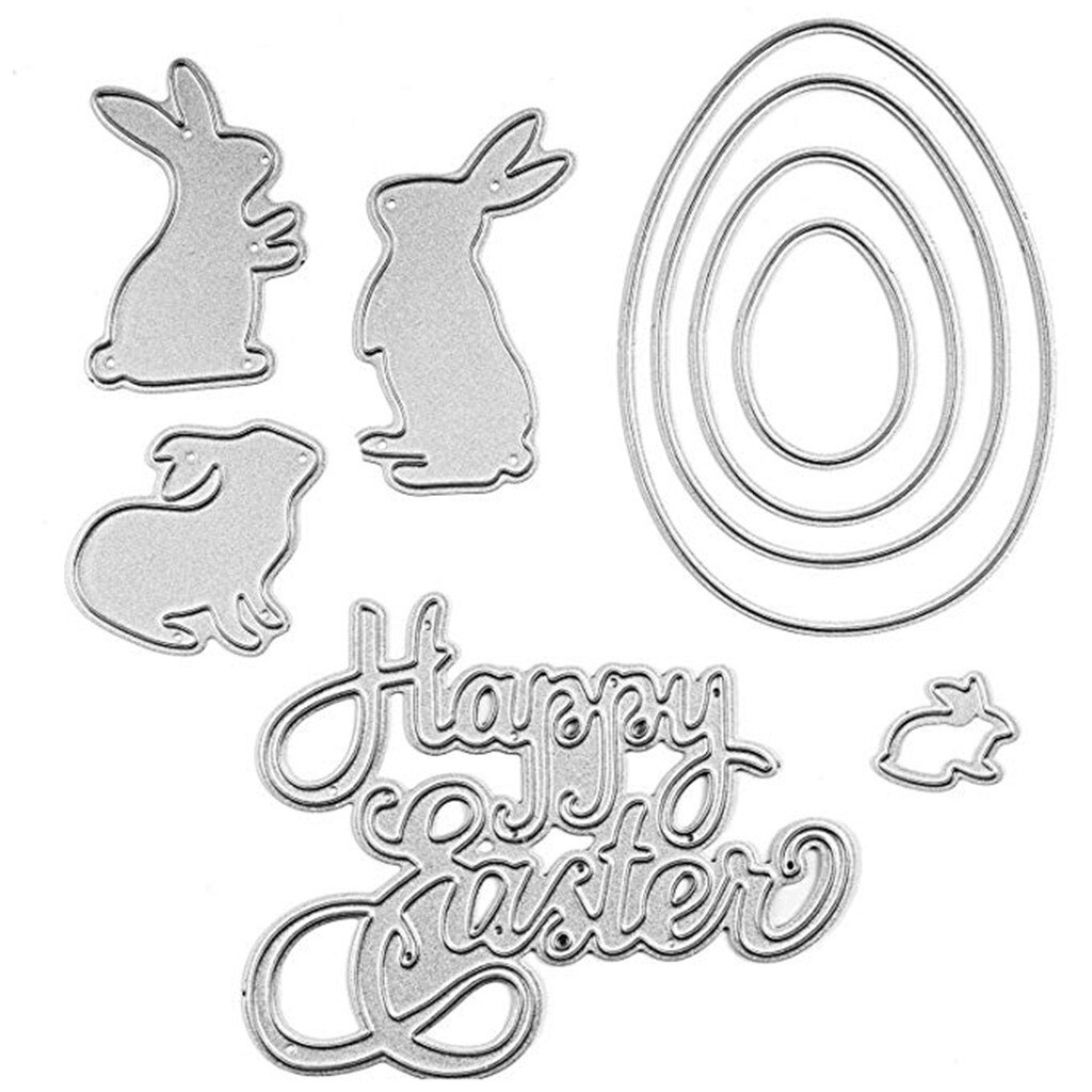 Happy Easter Bunny Eggs Metal Cutting Dies Scrapbooking Stencil DIY Paper Card Decorative Embossing Die Cut Craft Dies#30