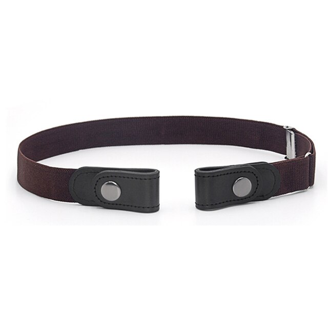 Cinturón elástico sin hebilla para hombre y mujer, cinturón fácil de estirar, sin hebilla, DIY: brown