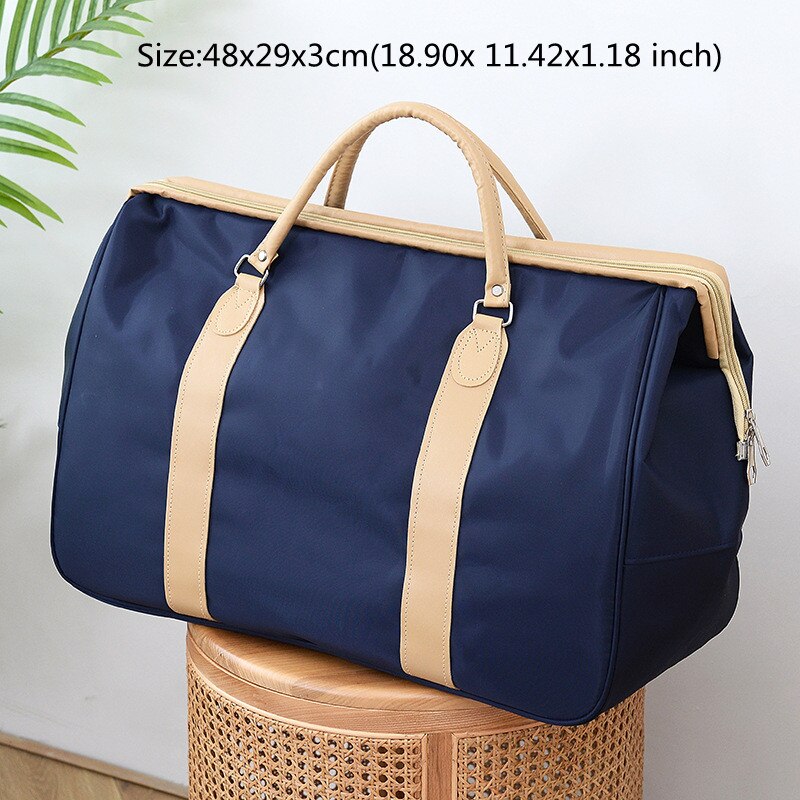 Bolsa de lona de viaje plegable, paquete de almacenamiento de ropa impermeable de alta capacidad, se puede mover, organizar, accesorios de bolso: Blue A