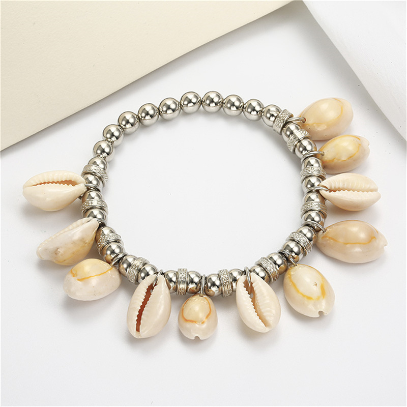 Bohemian Kwasten Schelpen Enkelbandje Vrouwen Etnische Strand Voet Ketting Geometrische Eenvoudige Handgemaakte Legering Kralen Sieraden Accessoires