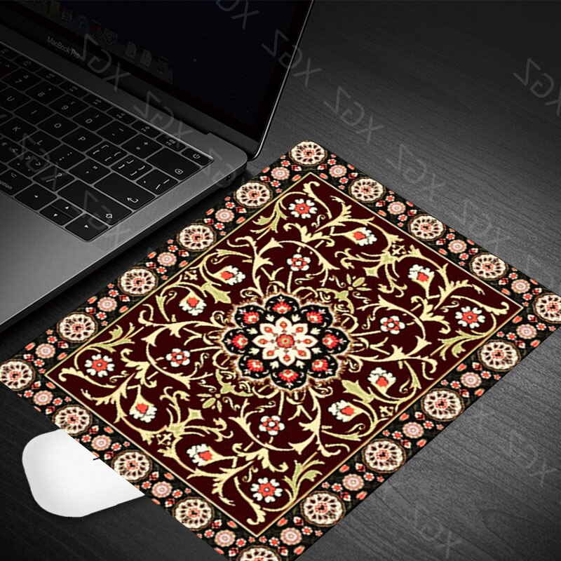 Yzuoan Products Persian Rugs Comfort Small Mouse Mat Gamer Mouse Pad Pattern Soft Gaming Accessories Mousepad Desk Mat: 22x18-1