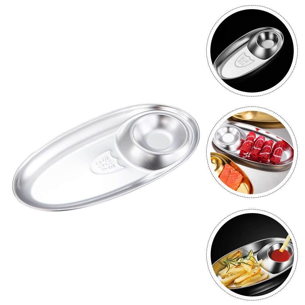 Korean Style Sauce Plate Flavor Small Stainless Steel Dish Snack Fried Chicken Plate