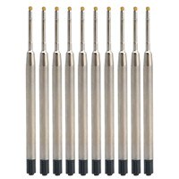 10pcs Universal Pen Refill Standard Style Blue/Black Ink 1MM Medium Nib Ball Point Pen Refills: black