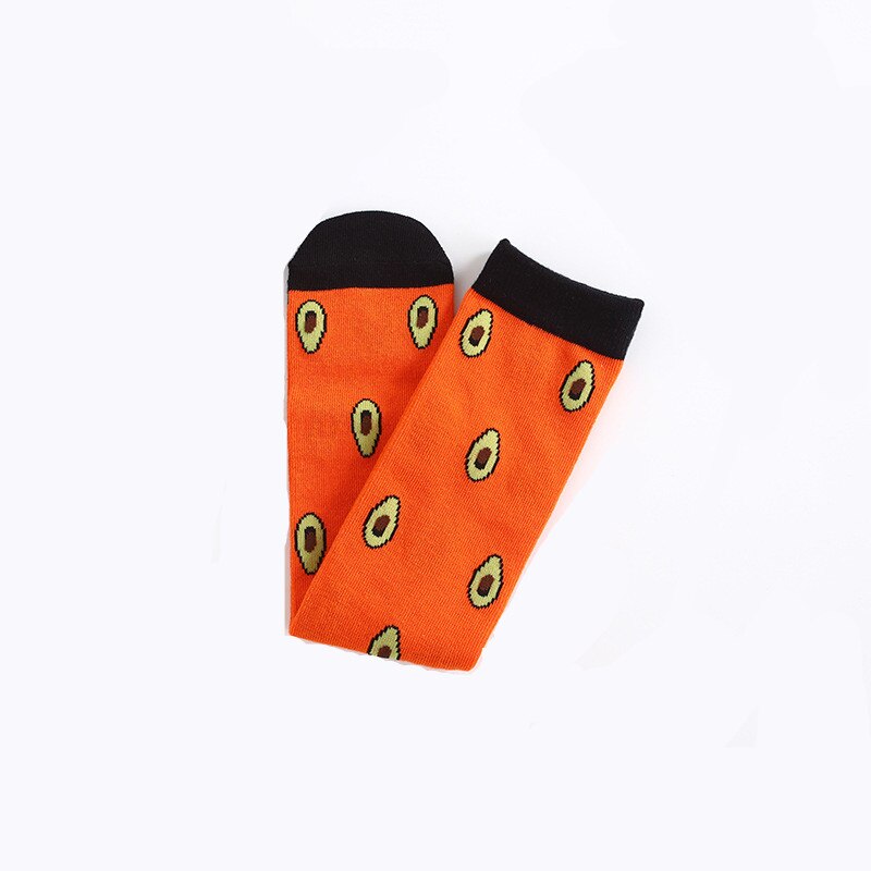 Avocado Girls Knee High Socks for Children Kids Spring Autumn Candy Color Middle Socks Baby Girls Long Socks 2-10Y: Orange