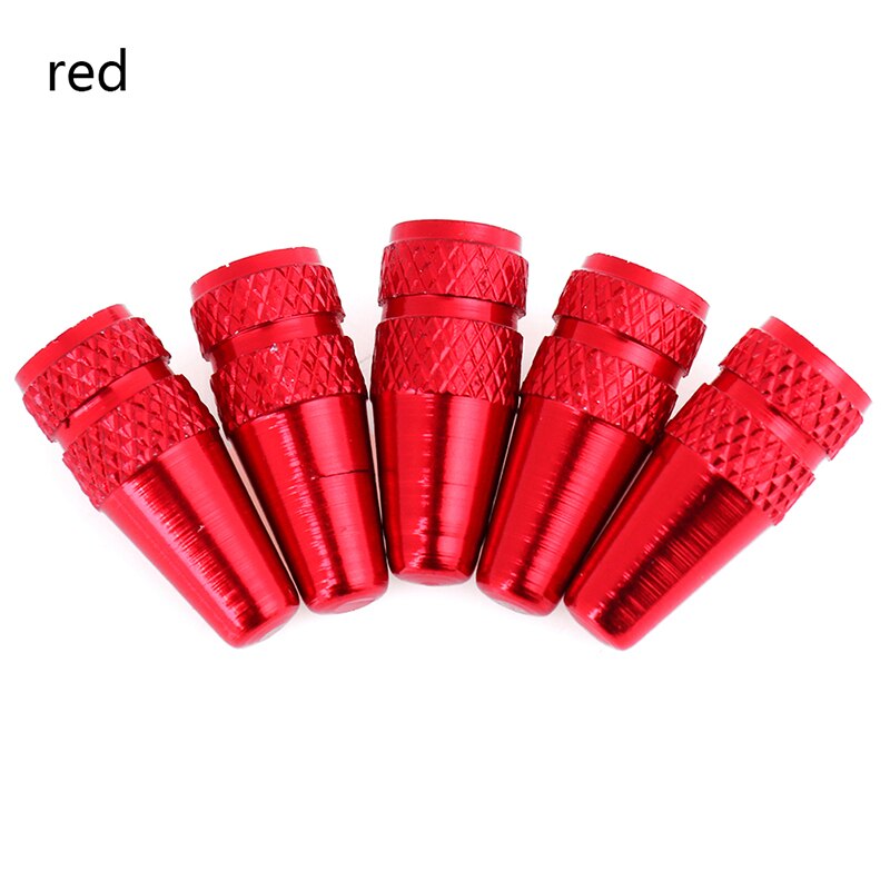 Tapón de válvula Presta para bicicleta, cubiertas de válvula de aire para llanta de rueda de montaña, de aluminio, a presión, antipolvo, 5 uds.: red