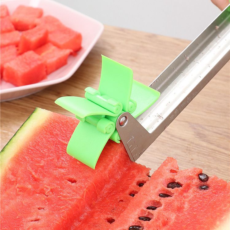 Rebanador de sandía de frutas original, pinzas para cortar melón, herramienta de acero inoxidable para cortar sandía, cubos, herramienta de cocina