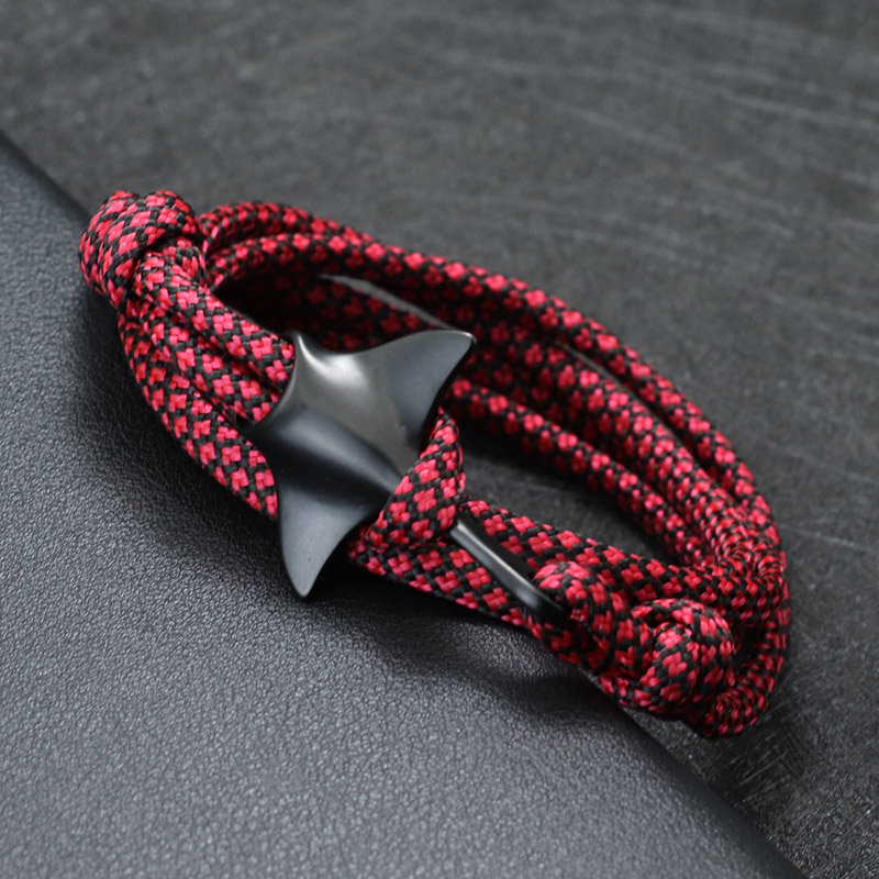 Pulsera Manta 2025 para hombre, pulsera de cuerda de Paracord ajustable de doble capa, brazalete de protección de animales marinos, joyería para surfista de playa: Bronce antiguo plateado