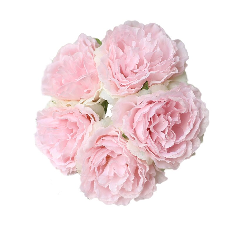 Lovegrace 1 buket 5 bryllupper kunstig pæon hortensia familie bryllupsfest fødselsdag blomsterdekoration: Lyserød