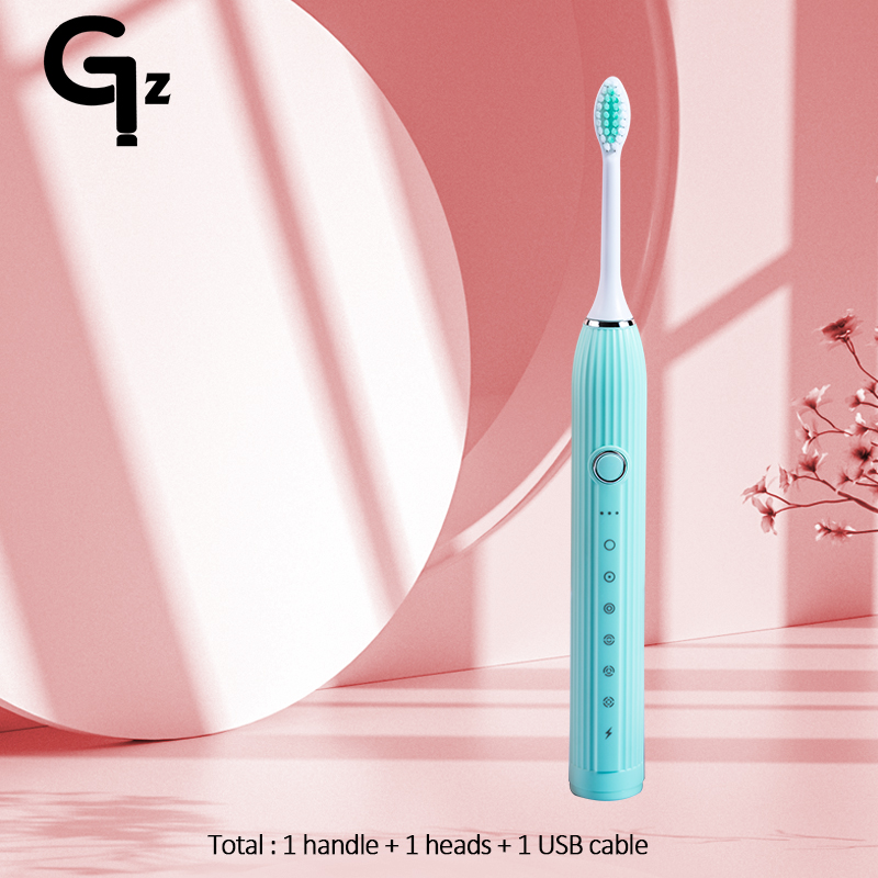 Cepillo de dientes eléctrico N105 para niños y adultos, cepillo recargable con temporizador, 6 modos, 8 cabezales, ipx 7, resistente al agua: Naranja