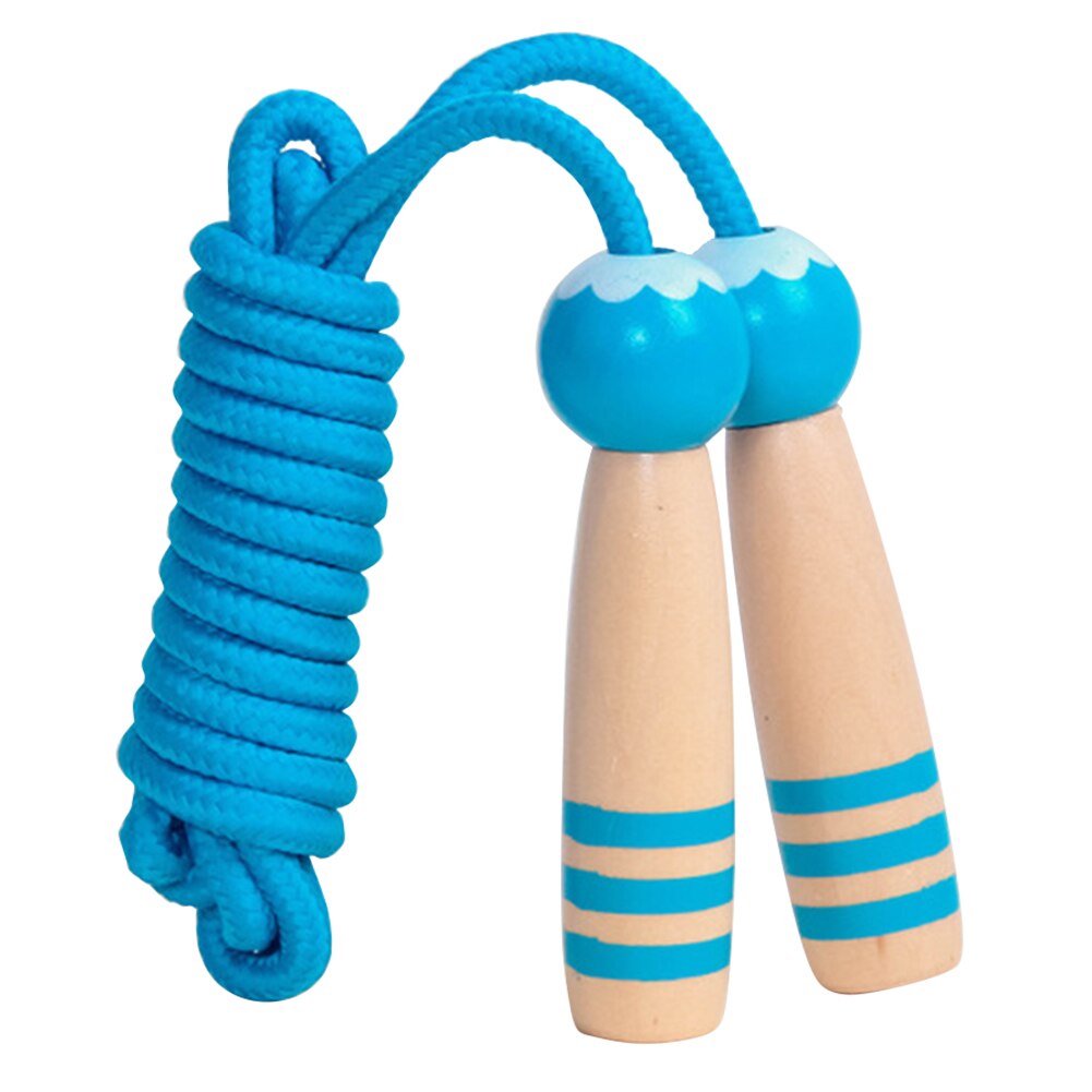 2.3m Kids Children Fun Jump Rope Home Gym Adjustable Length Wooden Handle Sports School Birthday Fitness Skipping Ergonomic: Blue