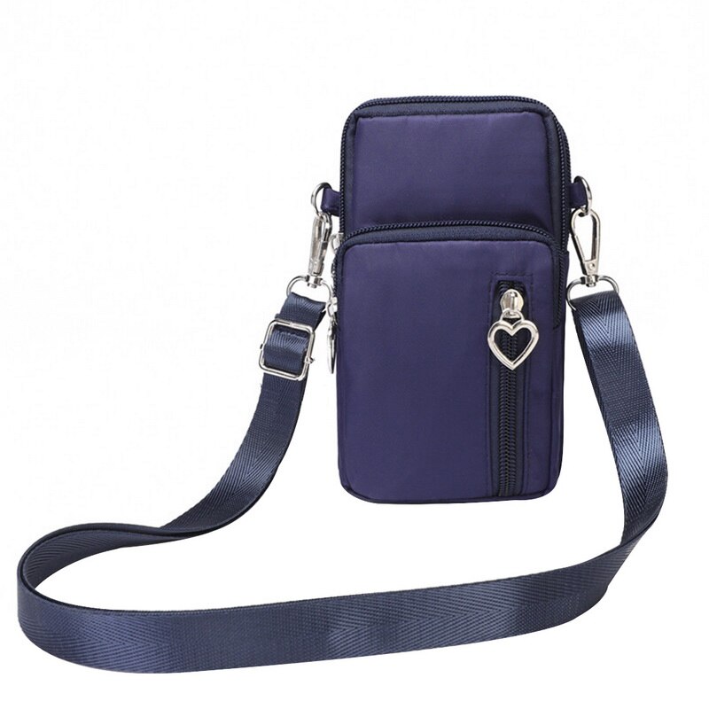 Kvinners håndvesker mini bag mobiltelefon vesker kvinnelige enkle små crossbody vesker uformelle damer klaff skulderveske gilrs cion veske: Mørke blå