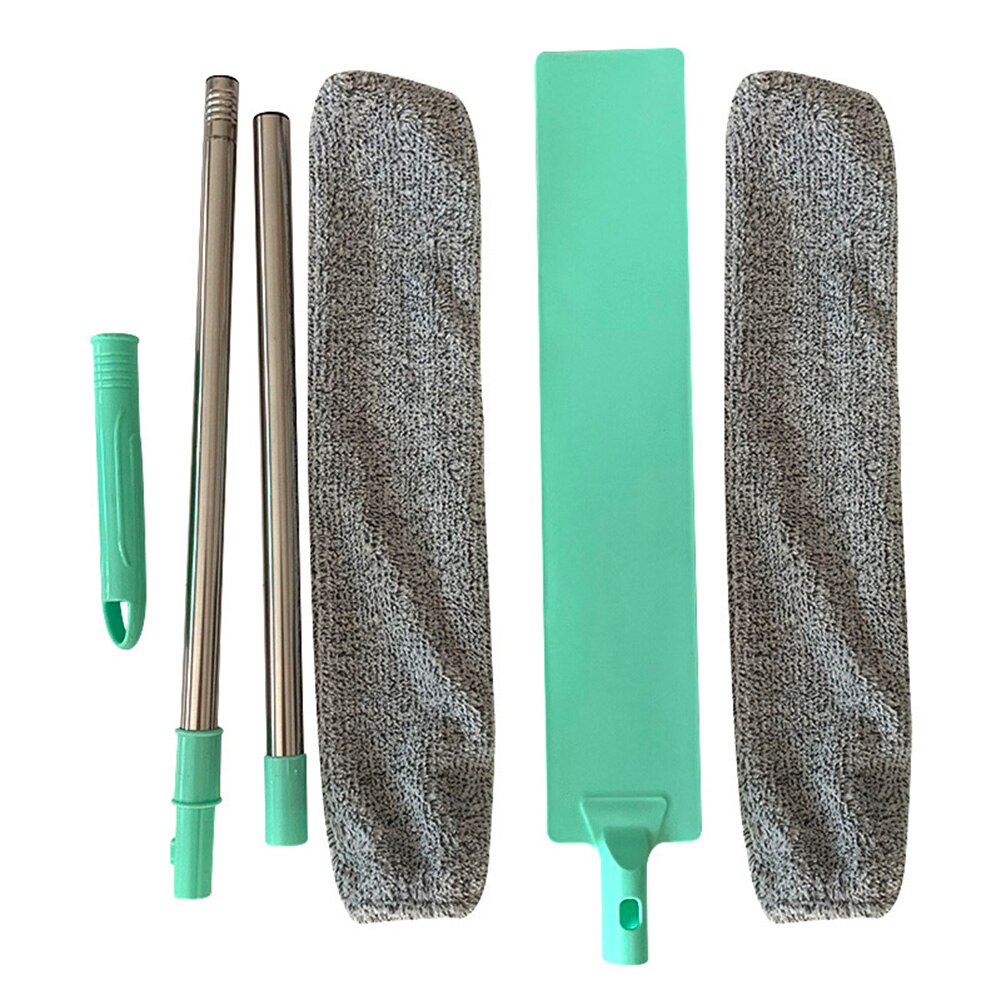 Mopa de mango largo reutilizable para limpieza del hogar, cepillo de limpieza, mopa de mango largo, herramientas de limpieza para el hogar, cepillo para barrer, Plumeros: 125cm 2 PCS Cloth