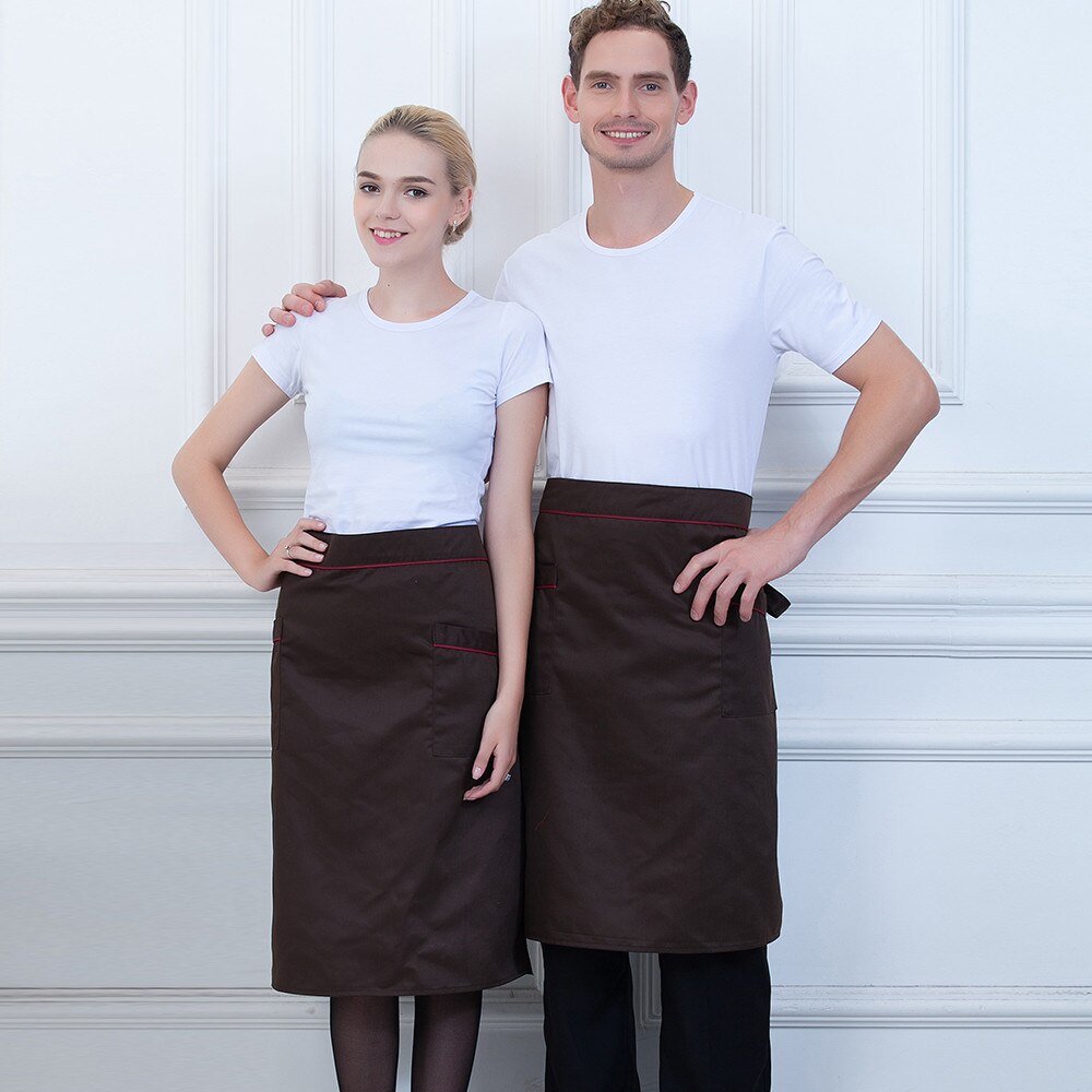 Unisex Food Service Restaurant Kitchen Hotel Bakery Cafe Chef Half Apron Cooking BBQ Work Wear Uniform: Brown