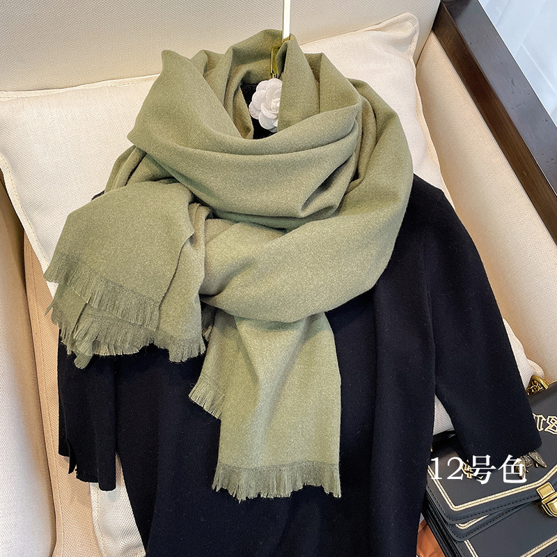 Bufanda de Cachemira Lisa cálida para invierno de 17 colores para mujer, chal Pashmina grande de 70x200cm, Bufanda, bufandas femeninas, Hijab: Rojo