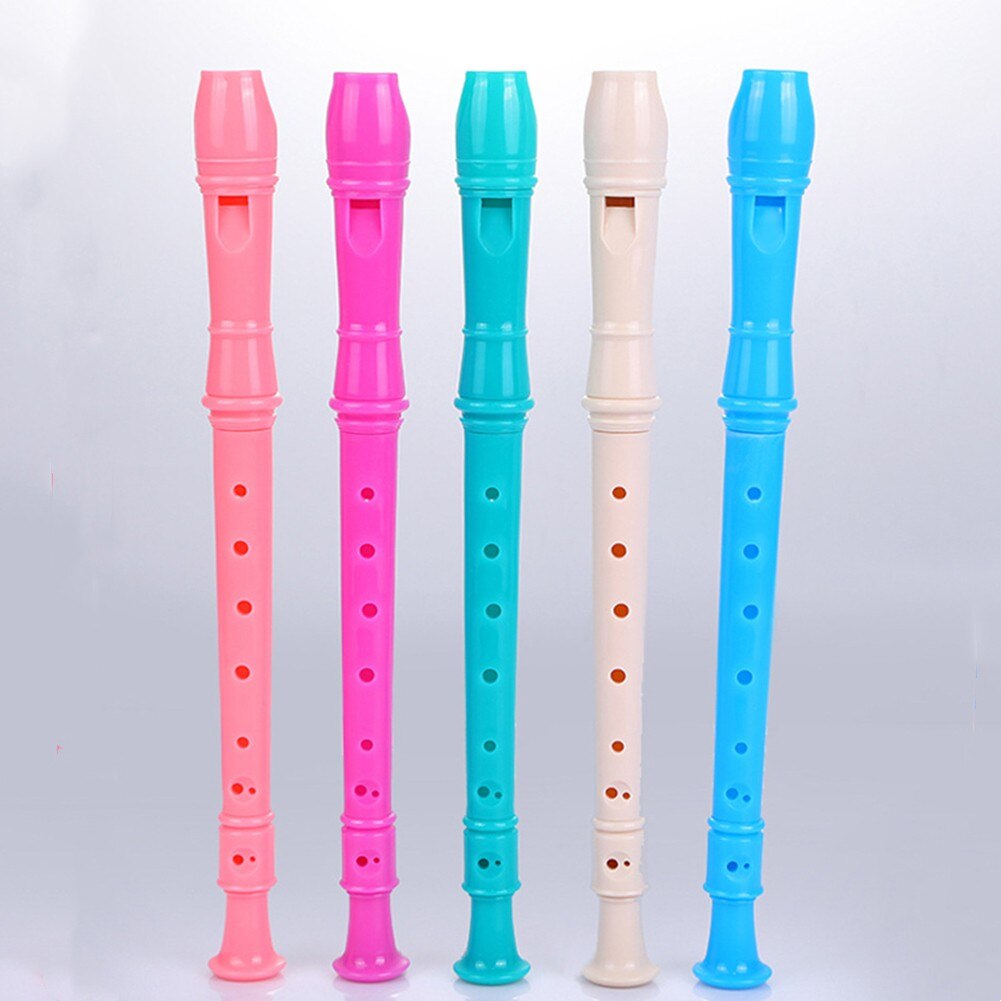 12.79 "8 Gat Plastic Recorder Lange Fluit Houtblazers Instrument Kleurrijke Met Cleaning Rod Abs Hars Muziekinstrument Accessoire