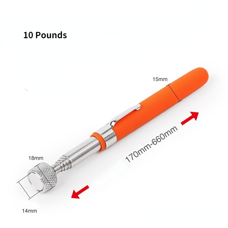 1pcs Mini Portable Telescopic Magnetic Magnet Pen Handy Tool Capacity For Picking Up Nut and Bolt Extendable Pickup Rod Stick: E