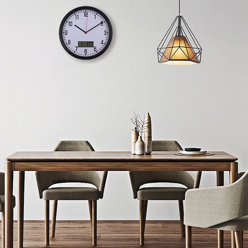 reloj De pared clásico De estilo clásico con pantalla De temperatura, reloj De plástico Digital moderno, reloj Retro De cuarzo, reloj De pared