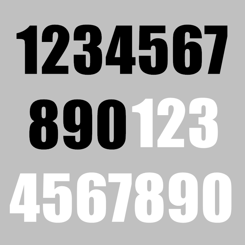 Digitale Patches Voor Kleding Warmteoverdracht Ijzer-On Stickers Diy Patch Telefoonnummer Zwart Wit Applique Kleding Hoogte 4cm