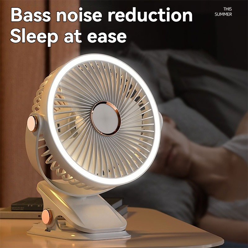 ventilador de luz nocturna, ventilador con Clip para dormitorio de estudiantes, escritorio de oficina, carga USB para exteriores, ventilador de techo pequeño de mano