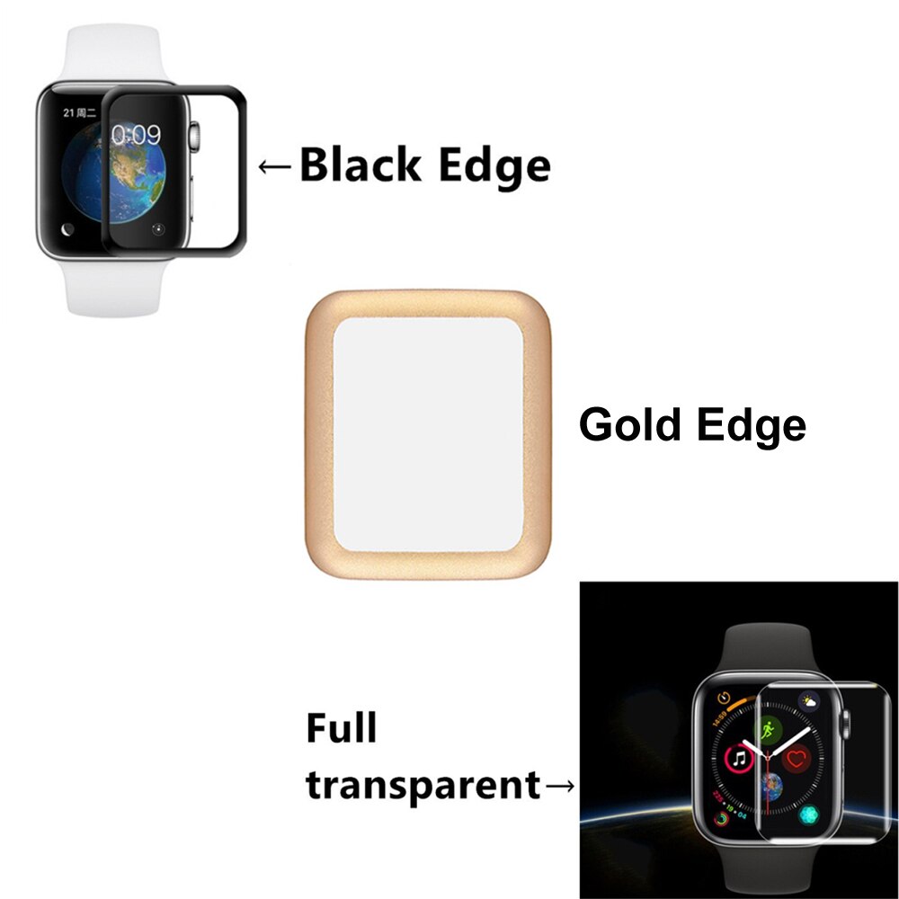 Película de relógio para apple watch, película de relógio de cobertura completa para iwatch series 4 3 2 1 40/44/película protetora para smartwatch de 38/42mm, acessório para relógio inteligente