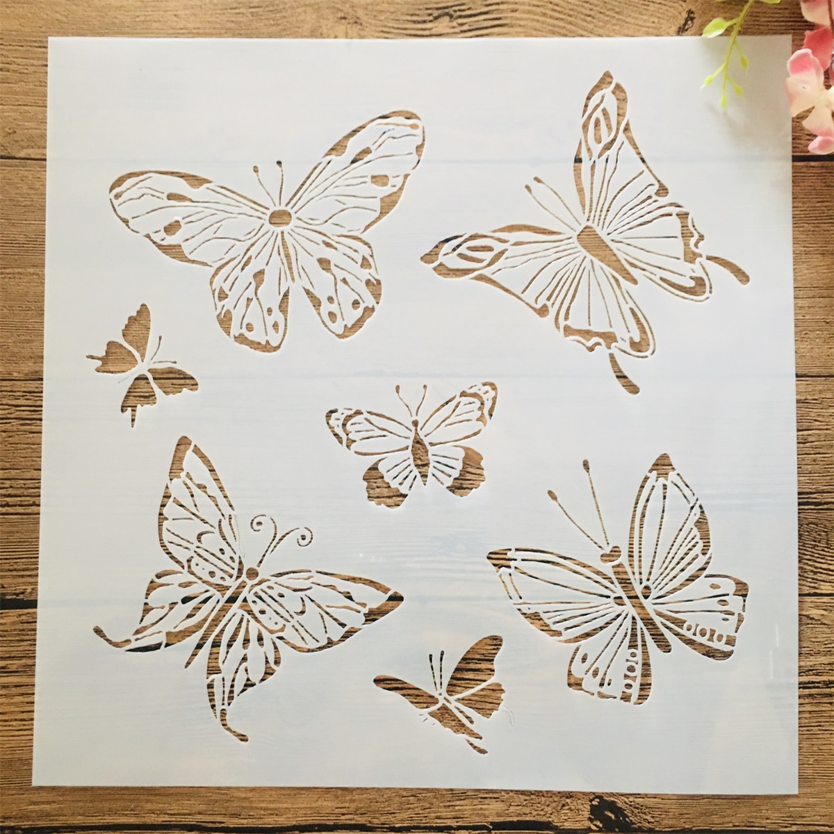 30*30cm Mandala abeja colmena DIY capas plantilla para pintura de pared libro de recortes colorear relieve álbum plantilla decorativa: Plata