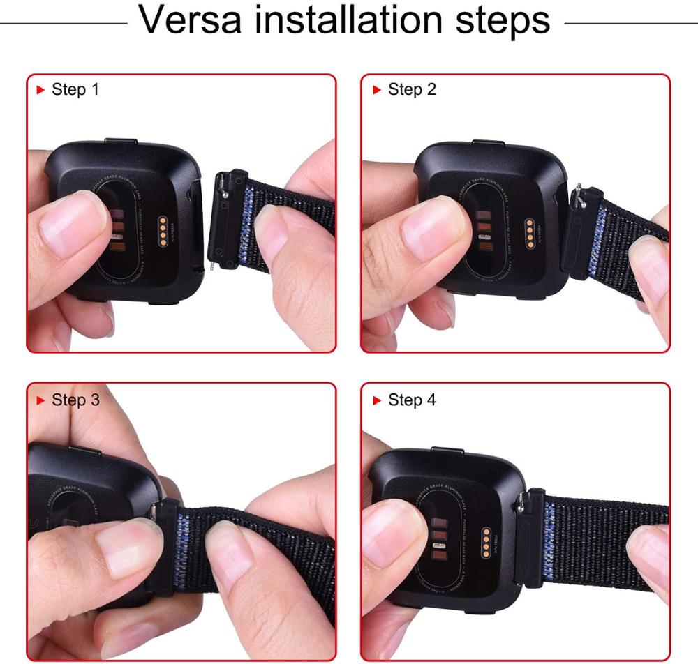 Correa tejida de nailon para Fitbit Versa/Lite/Versa2, repuesto de reloj inteligente, pulsera deportiva, Fitbit Versa 2