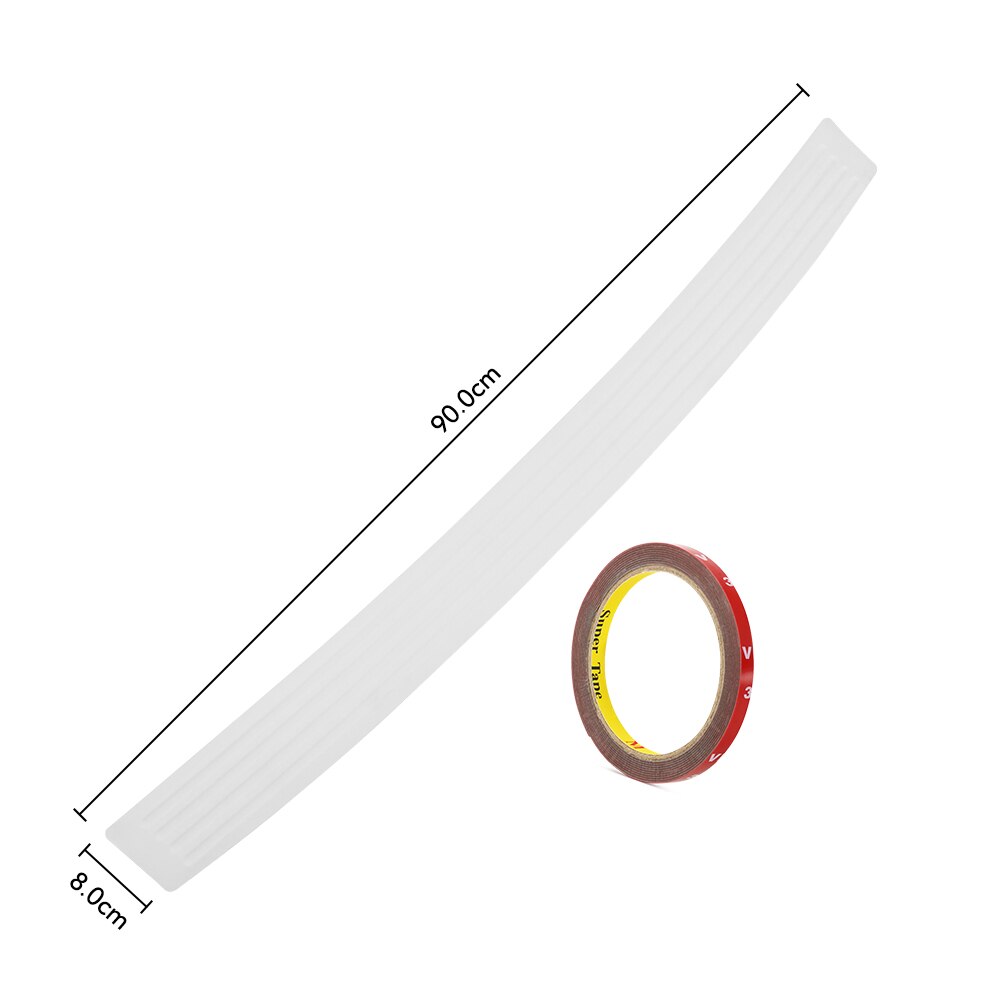 Auto Voor Volvo S60 V60 S80 S40 V40 XC60 CX70 XC90 Auto Rubber Achterhoede Protector Trim Auto Cover zwarte Cover Accessoires: 90CM X 8CM  White