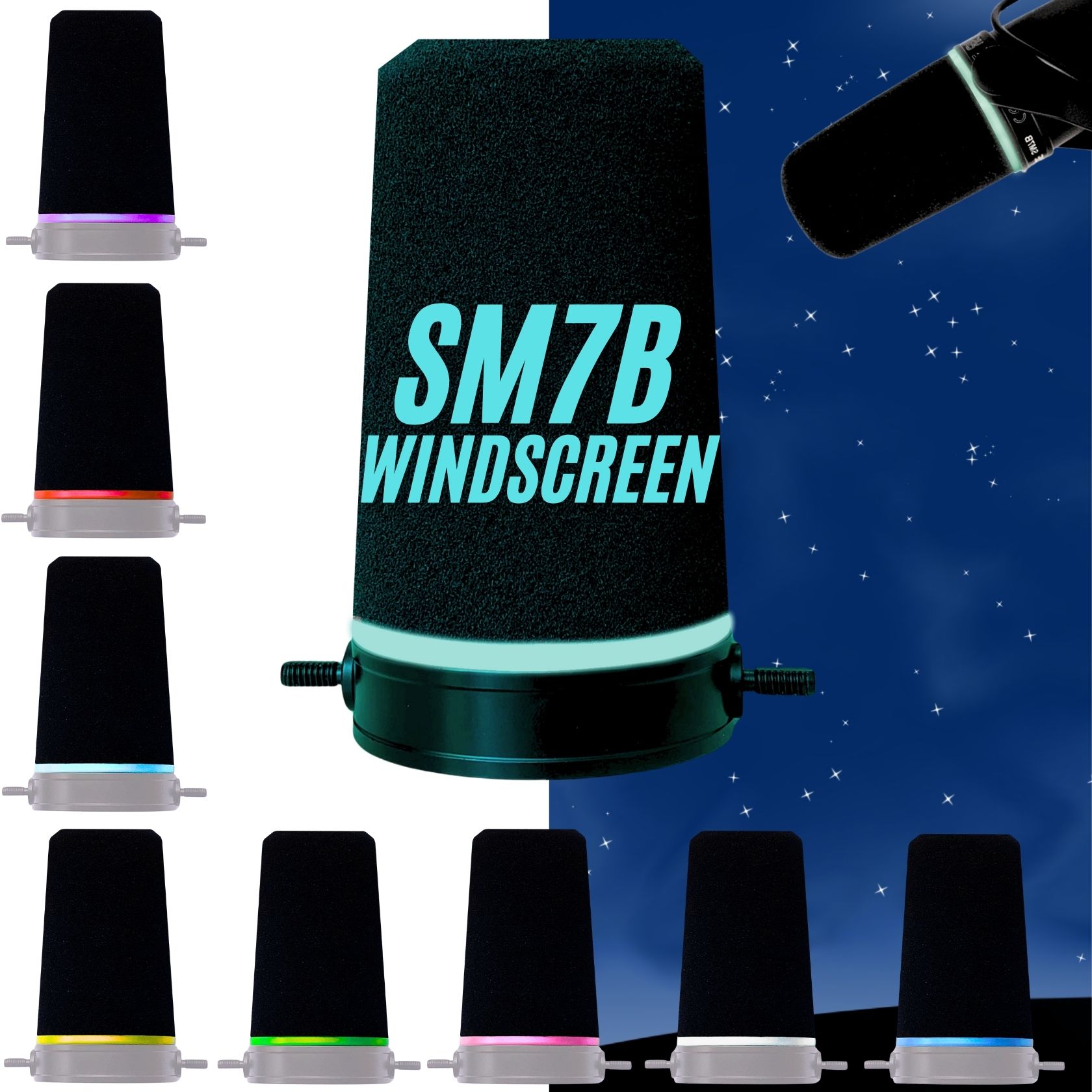 SM7B Filtr popowy robić mikrofonu Shure SM7B, MV7 Piankowa osłona przeciwwietrzna RK345 Osłona mikrofonu z pierścieniem ustalającym Różowy, żółty, zielony