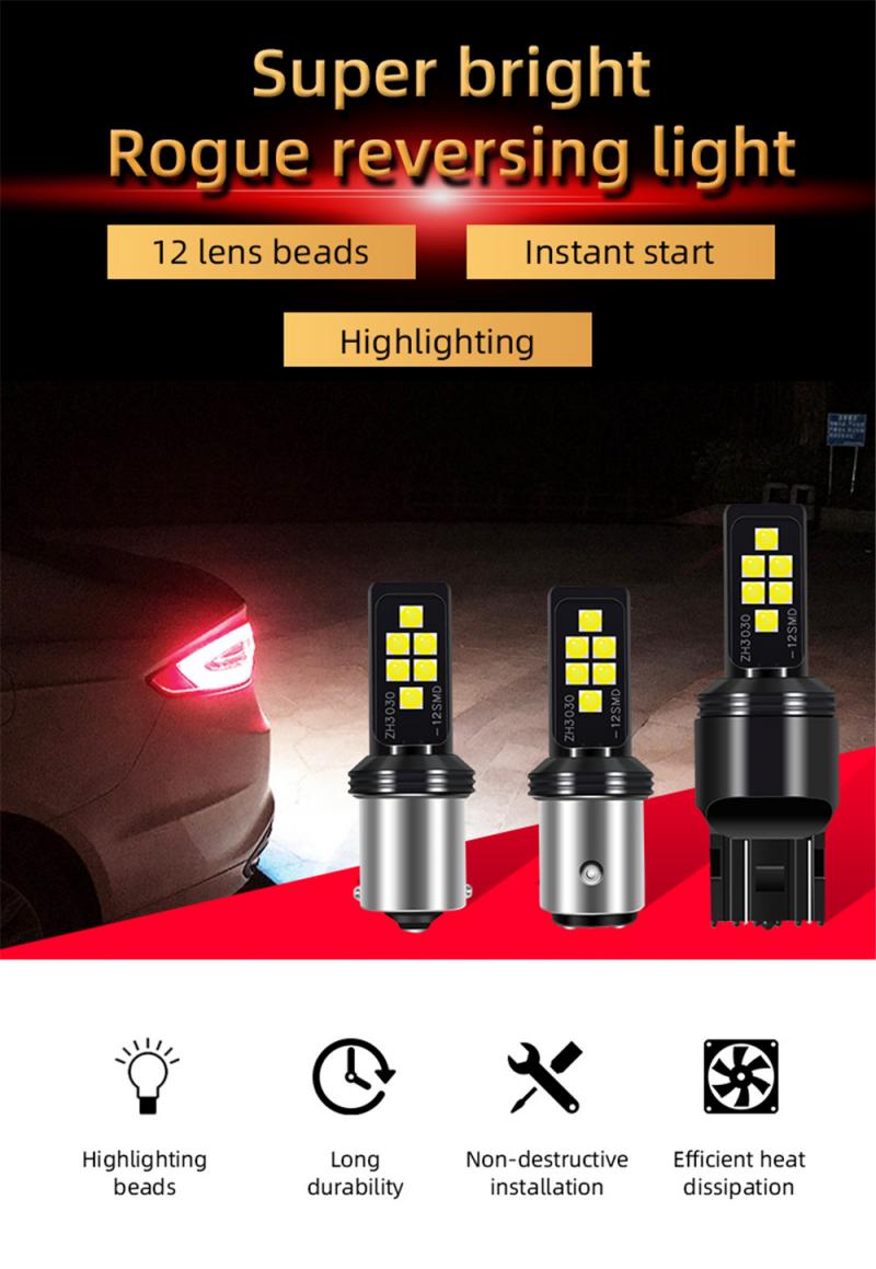 T20 1156 1157 Led-lampen 3030 12 Led Canbus Geen Fout 1156 BA15S Led Lamp Voor Richtingaanwijzer Ackup Licht staart Remlicht Motorfiets