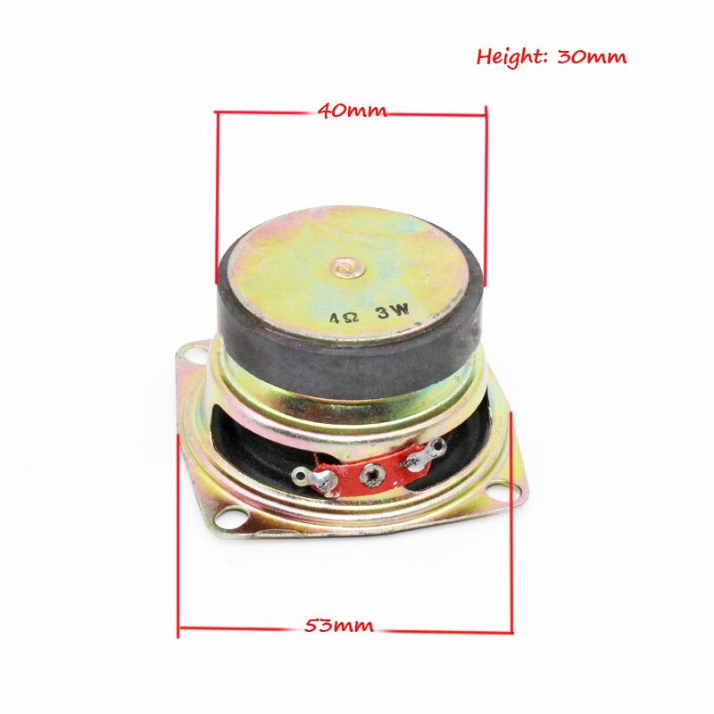 2pcs 4 Ohm 3W Loudspeaker Square Speaker External Magnetic Foam Edge Silvery Rubber Cap 53*40*30mm