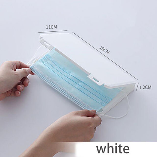 Portable Mask Box Plastic Face Mask Storage Case Boite Rangement Masque Dust Moisture Proof Kids Student Cajas Mascarillas: big white