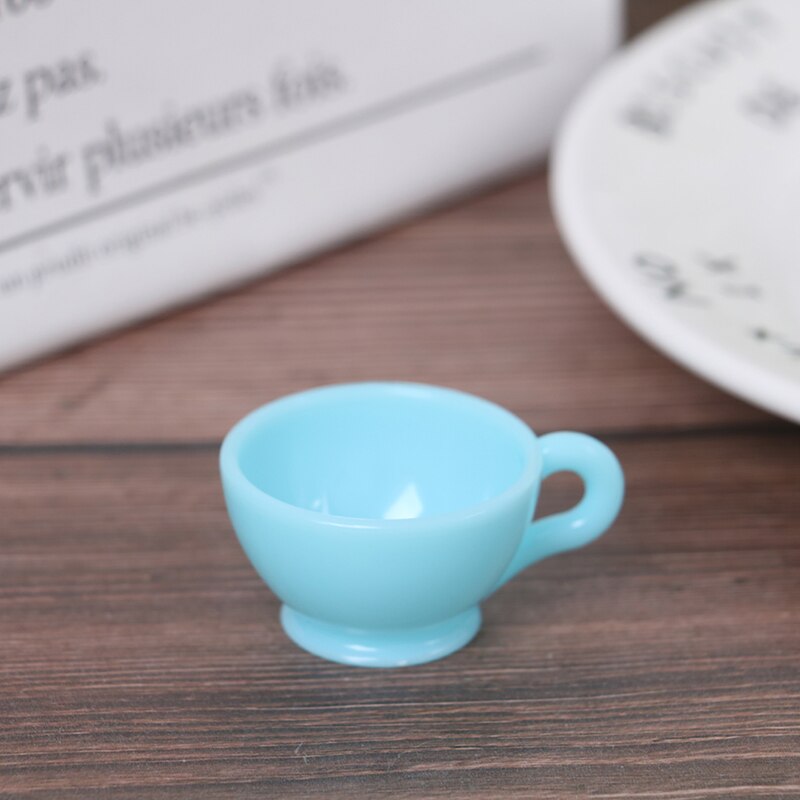 1 PC 1:12 Cute Cup For Miniature Dollhouse Coffee Cup Kitchen Room Food Drink Home Tableware Decors: Blue