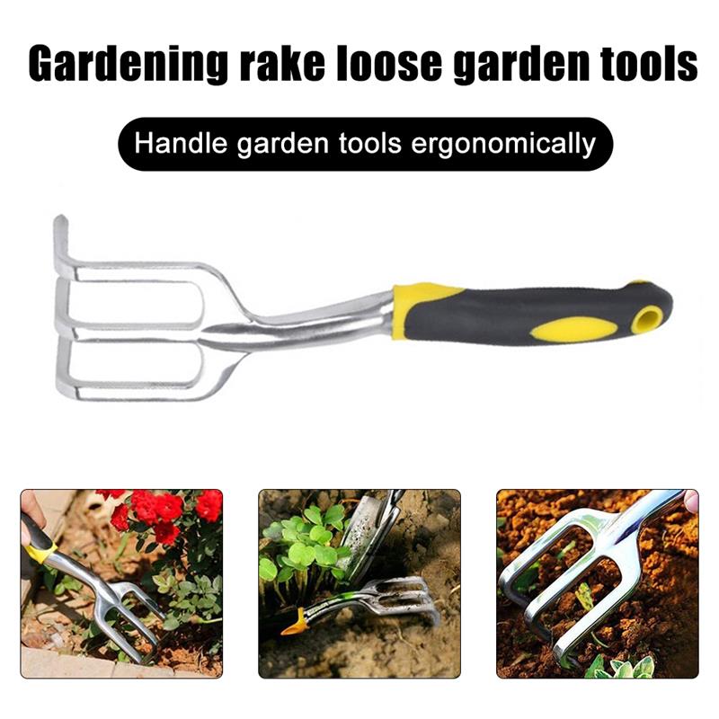 Juego de herramientas manuales de jardinería, rastrillo y pala de mano con escamas para trasplante, deshierbe, cultivador, paleta, herramientas de mango ergonómico antideslizante
