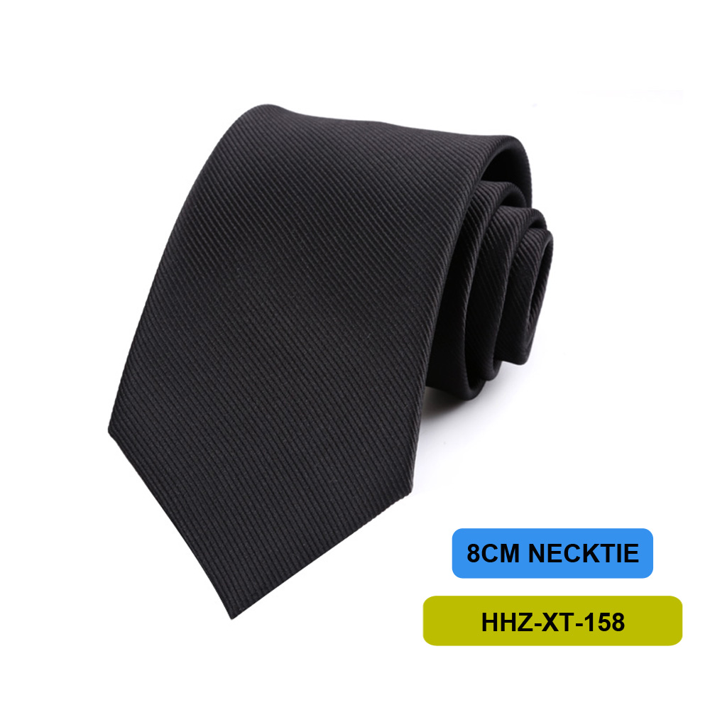 Corbata para hombre de 8CM, corbatas a cuadros a rayas lisas de color negro marino para hombre, corbata tejida de Jacquard para novio, corbata para de boda de negocios: Blanco lechoso