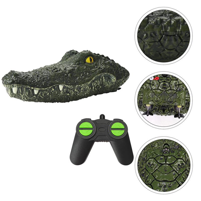 RC Boat Simulation Crocodile Head 2.4G Remote Control Joke Alligator Decoy Electric Toys Summer Water Spoof Toys