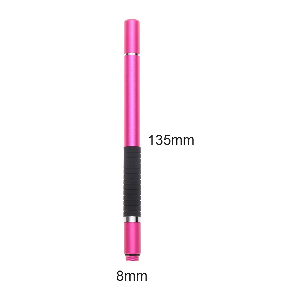 2 in 1 Stylus Ballpoint Pen Pencil Rubber Grip Disc Screen Pen Stylus Tablet Phone Universal for Touch Screens: Rose Red