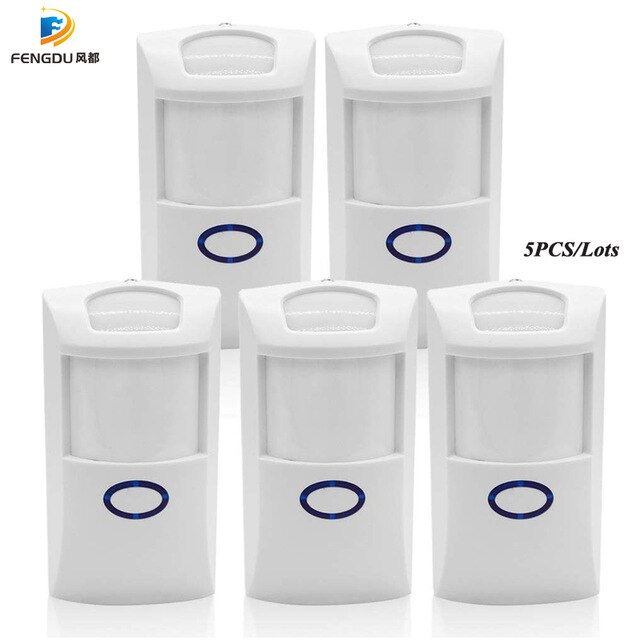 Wireless 433MHz PIR Motion Sensor Pet Immune Motion Infrared Detector Below 25KG Aminal For Home Safety Alarm System: 5PCS