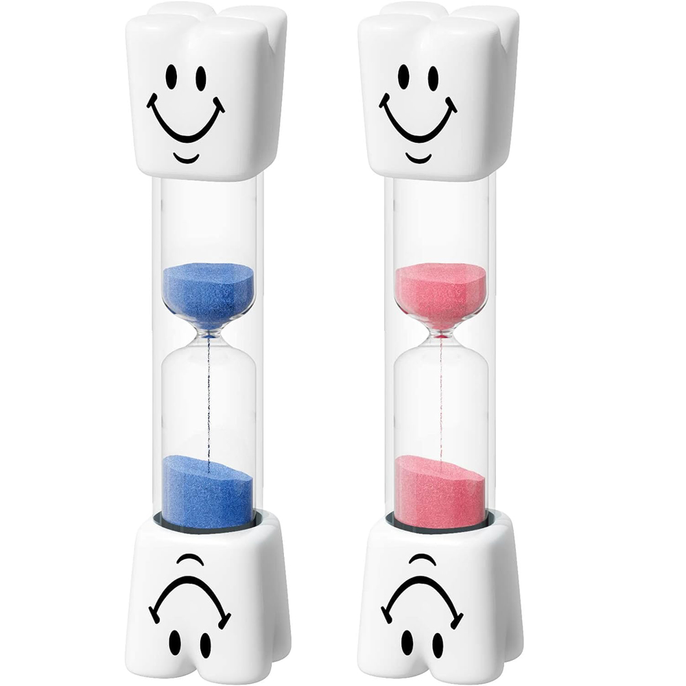 2 Stuks Tand Zand Klok Zand Timer Tandenborstel Timer Zandloper Voor Poetsen Kinderen Tanden Home Decor 3 Minuten Klokken: Default Title