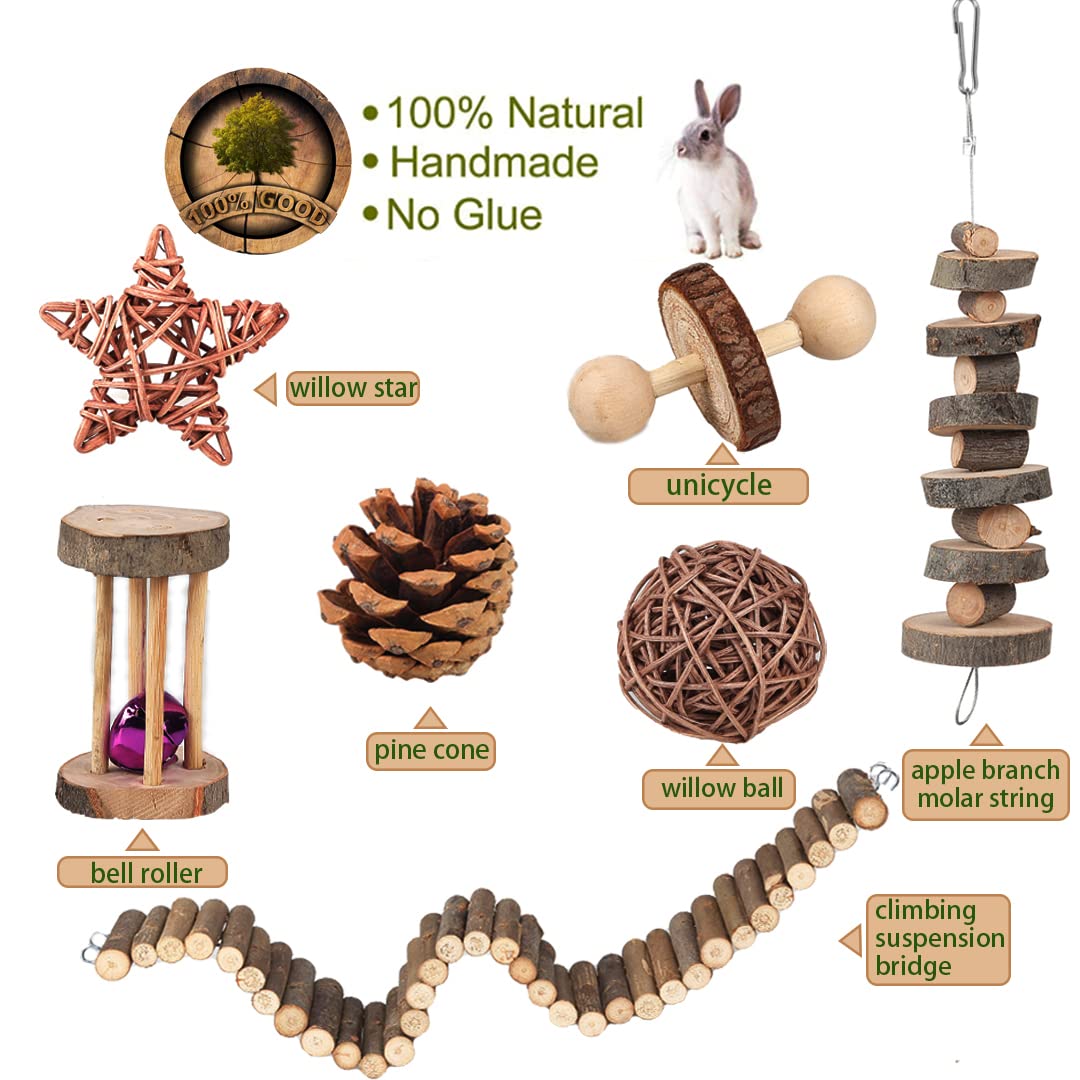 Hamster Toy Hamster Accessories Guinea Pig Chew Toy Long Ladder Bridge Tunnel Hide Willow Ball Play Set Stuff For Hamster