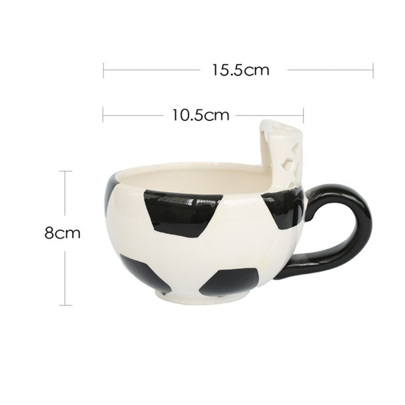 Football Shape Coffee Mug With Handle Ceramic Cup Office Household Milk Tea Mugs For Child Birthday: A